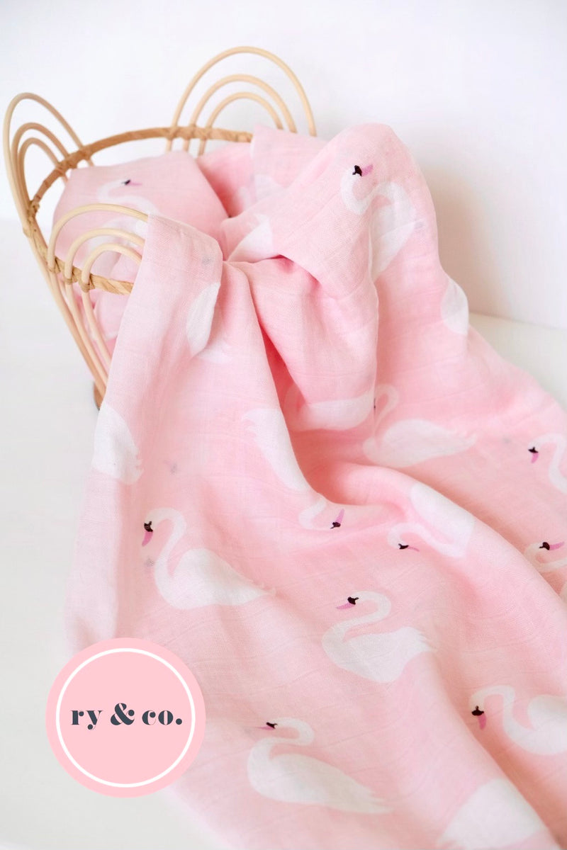 Swan shop swaddle blanket