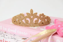 Load image into Gallery viewer, Princess Gold Glitter Crown
