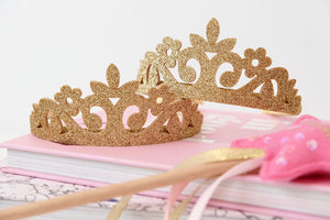 Princess Gold Glitter Crown